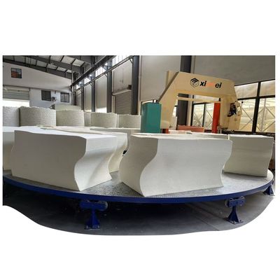 Carousel Continuous Rotation Round Anti-Slip Worktable Do jednorazowego cięcia pięciu bloków piankowych Horizontal Splitting PU Cutting Machine ((z odsysaniem powietrza)